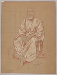 Zittende Christus, verso: herhaling van dezelfde figuur