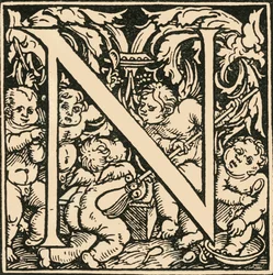 N - Een alfabet door Hans Weiditz, ca. 1520-1521, 1908