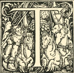 T - Een alfabet door Hans Weiditz, c1520-1521, 1908