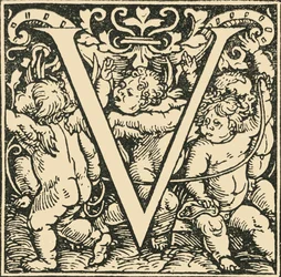 V - Een Alfabet door Hans Weiditz, ca. 1520-1521, 1908