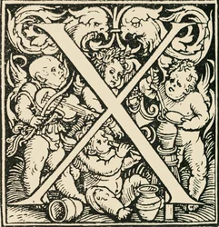X - Een Alfabet door Hans Weiditz, c1520-1521, 1908