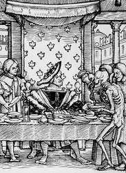 De Dood en de Koning, uit De Dans van de Dood, gegraveerd door Hans Lutzelburger, c.1538