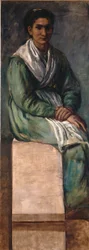 Vrouw op de trap. Studie voor de fresco