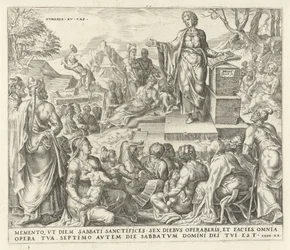 Man sprokkelt hout op de sabbat (De tien geboden)