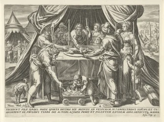 Viering van Pesach in het beloofde land (De geschiedenis van Jozua)