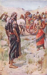 Elia en Achab, illustratie uit Pictures That Teach The Crown Series, 1920