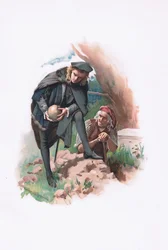 Hamlet en de grafdelver, illustratie uit Hamlet