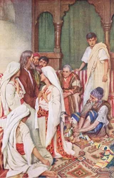 De prediking van Agabus, illustratie uit Harold Copping Pictures: The Crown Series, ca. 1920s