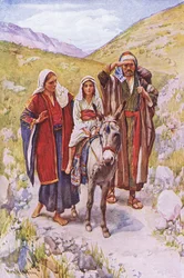 De terugkeer uit Egypte, illustratie uit Harold Copping Pictures: The Crown Series, ca. 1920