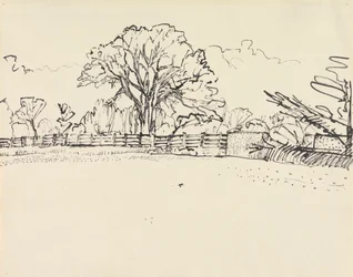 Landschap met een hek