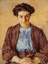 De Blauwe Blouse, Portret van Elene Zompolides (1880-1958)