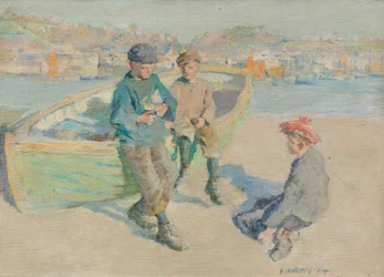 Kinderen in de haven van Newlyn