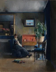 Blauw interieur