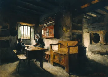 Boerderij interieur Bretagne (olie)