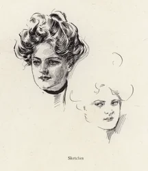 Pensketches van een jonge vrouw