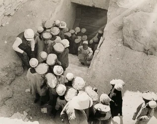Het sluiten van het graf van Toetanchamon, Vallei der Koningen, februari 1923