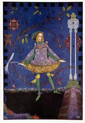 Op het graf van de vader van de prinses groeide toen een rozenstruik - De varkenshoeder "De prinses en de varkenshoeder" - in "Sprookjes" door Hans Christian Andersen, ill. door Harry Clarke