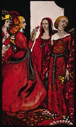 Koninginnen wiens vinger ooit mannen deed roeren, illustratie door Harry Clarke uit 