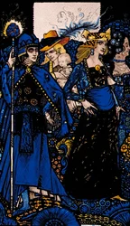 De koninginnen van Sheba, Meath en Connaught Illustratie door Harry Clarke uit 