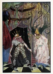 De reisgenoot: "Laat hem zijn hoofd afhakken" - in "Sprookjes" door Hans Christian Andersen, ill. door Harry Clarke
