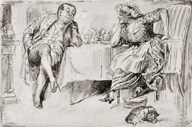 Clemency en Britain. "Je zult nooit trouwen, weet je," zei Mr. Britain. "Denk je dat ik dat ooit zal doen?" zei Clemency. "Geen kans!" "Denk je dat!" zei Clemency. "Nou! Ik veronderstel dat je van plan bent om op een dag met Britain te trouwen, nietwaar?" 