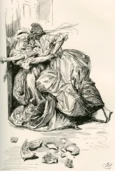 Illustratie voor de roman Een verhaal van twee steden van Charles Dickens