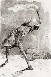 Illustratie voor de roman Barnaby Rudge van Charles Dickens