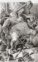 Illustratie voor de roman Barnaby Rudge van Charles Dickens