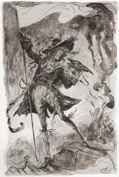 Illustratie voor de roman Barnaby Rudge van Charles Dickens