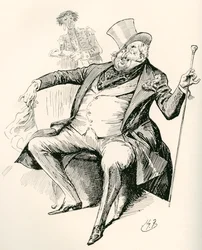 Joey B. Illustratie door Harry Furniss voor de roman Dombey and Son van Charles Dickens, uit The Testimonial Edition, gepubliceerd in 1910.