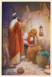 Peregil, de Gallego en de Moor (kleurenlitho)