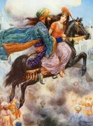 De prinses keert terug naar Perzië, illustratie uit 