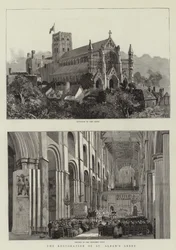 De restauratie van de abdij van St. Albans