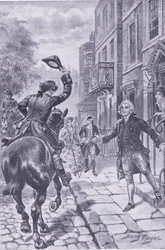 De lange rit eindigt in Londen, illustratie uit Mijn Tijdschrift
