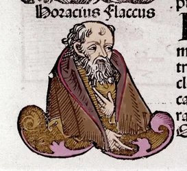 Portret van Horatius (Quintus Horatius Flaccus) (65-8 v.Chr.), Latijnse dichter. In 