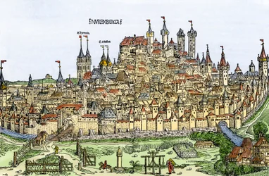 Uitzicht op de stad Neurenberg, Duitsland