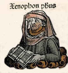 Xenophon van Athene, Griekse filosoof en historicus (ca. 430-ca. 355 v.Chr.). houtsnede door Hartmann Schedel 