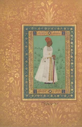 Portret van Jadun Rai Deccani, Folio uit het Shah Jahan Album, recto: ca. 1622, verso: ca. 1530-50