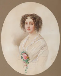 Portret van Alexandra Mikhaylovna Chelishcheva 1816-1913, 1851