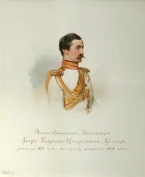 Portret van graaf Heinrich Cyprianovich von Kreutz uit het album van de Keizerlijke Paardengarde