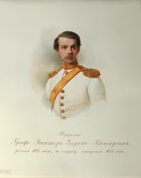 Portret van graaf Viktor Yegorovich Kankrin uit het Album van de Keizerlijke Huzaren, 1846-1849