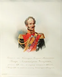 Portret van generaal Pyotr Alexandrovich Chicherin uit het album van de keizerlijke garde