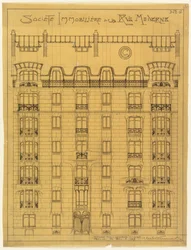 Ontwerp voor de gevel van Société Immobilière de la Rue Modern, nr. 6
