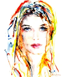 Portret van een levendige vrouw