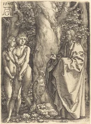 Adam en Eva verbergen zich