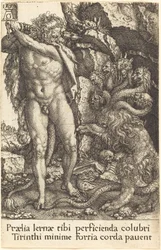 Hercules vecht met de Hydra van Lernea