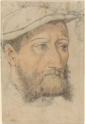 Portret van een Bebaarde Man met een Baret