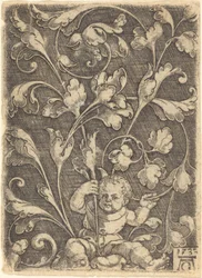 Scroll ornament met zittend kind, 1532