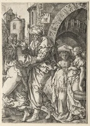 Het Verhaal van Lot: Lot en Zijn Familie Vluchten uit Sodom, 1555