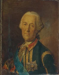 Portret van de veldmaarschalk en politicus Graaf Burkhard Christoph von Munnich